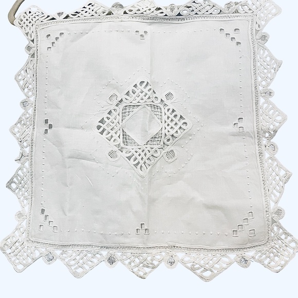 2 French Country Pure White Cotton Pillow Covers with Delicate Floral Embroidery - Picture 2 of 7